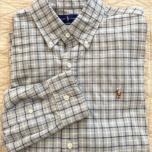 POLO RALPH LAUREN Classic Fit Check Print Flannel Button Down Shirt Size M